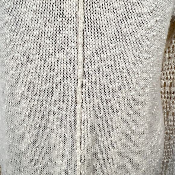 Lucky Brand Delicate Open-Knit Chunky Textured Popover Sweater Cream Size Medium - Picture 8 of 15